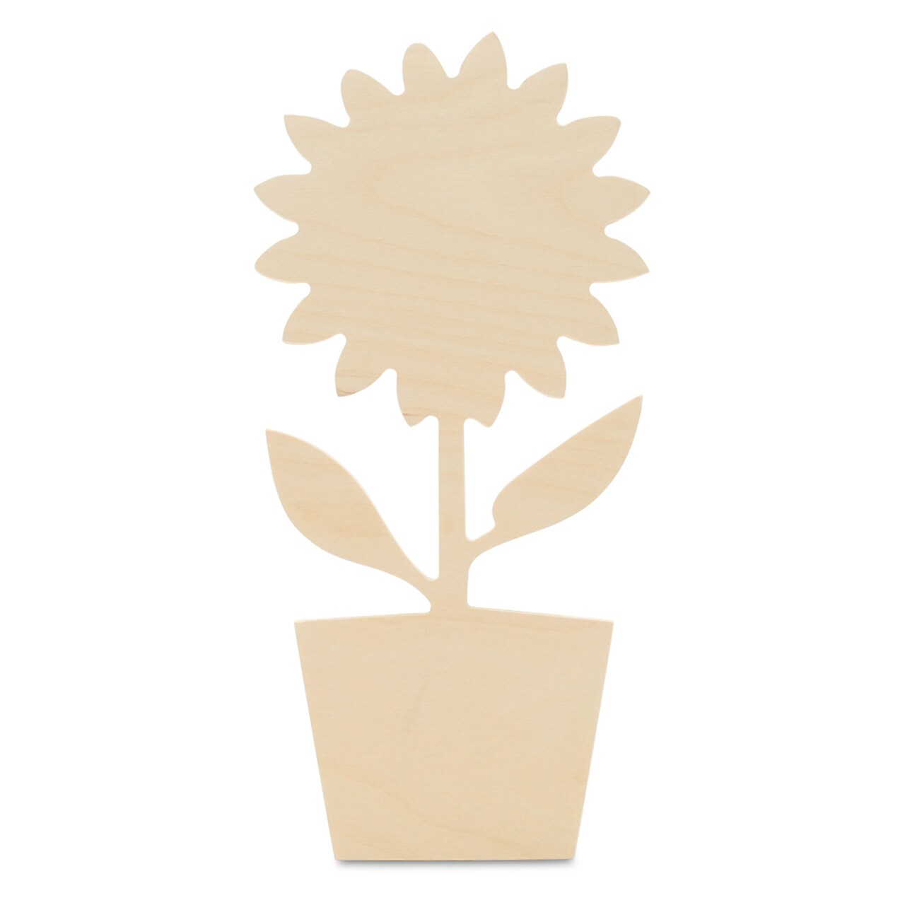 Sunflower Pot Wood Cutout 14"x6-1/2", for Autumn Decor/Crafts | Woodpeckers